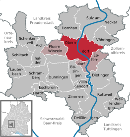 Kaart van Oberndorf am Neckar