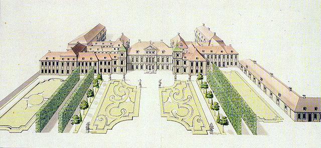 Saxon Palace in the 18th century, view from the Saxon Garden.