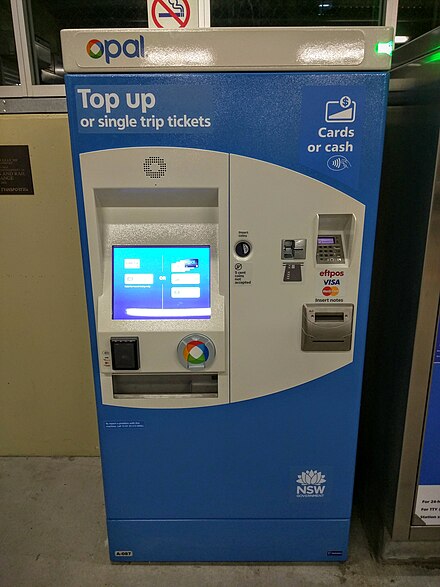 An example of an Opal card Top up station.