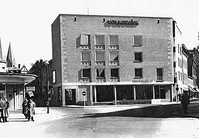 Gebäude der Volksbank Weiden um 1954