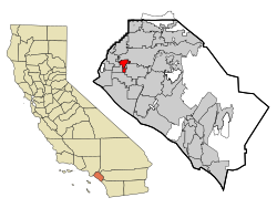 Vị trí của Stanton within Orange County, California.