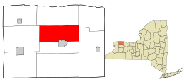 Orleans County New York incorporated and unincorporated areas Gaines highlighted.svg