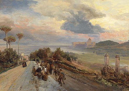Oswald Achenbach, Via Cassia près de Rome, 1878.