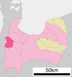 Location of Oyabe in Toyama Prefecture