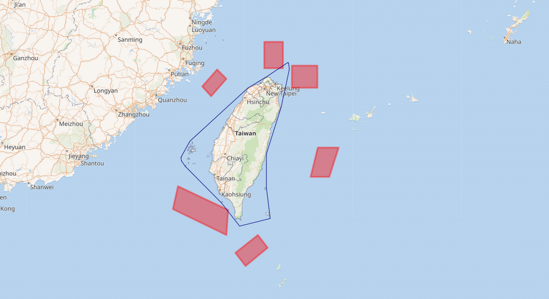 Exercícios militares chineses em torno de Taiwan em 2022