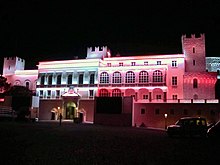 The Prince's Palace, lit up in celebration of the wedding Palace at night, Special lighting for the Royal Wedding - panoramio.jpg