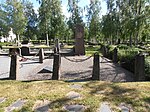 Paul Govenius och Henrik Wennerströms familjegrav på Innerstadens kyrkogård i Luleå, juli 2020.