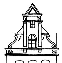 Giebelzeichnung des Hauses „Zur Stadt Rom“ von Paul Sültenfuß