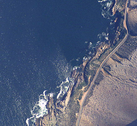 Aerial view of the dive sites at Percy's Hole and Kruis (Photo CDS&M)