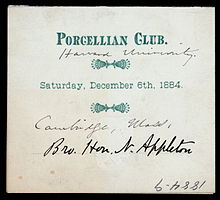 A menu from the Porcellian Club, 1884 Porcellian menu NYPL Dig ID 474167.jpg