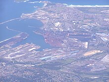 Aerial photo of Port Kembla from north west