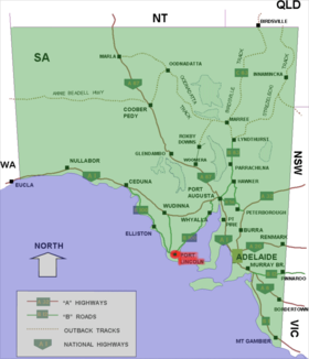 Port lincoln location map in South Australia.PNG