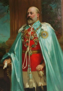 Portrait of King Edward VII wearing the Robes of the Order, by Alfred James Downey.