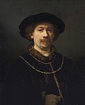 Thumbnail for File:Rembrandt Harmensz. van Rijn - Self-portrait wearing a Hat and two Chains - Google Art Project.jpg