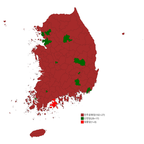 Republic of Korea legislative election 1967 districts result.png
