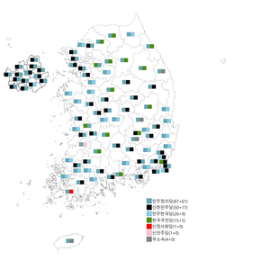 Republic of Korea legislative election 1985 districts result.png