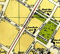 Detail of 1914 Bromberg map with the restaurant "Elysium"