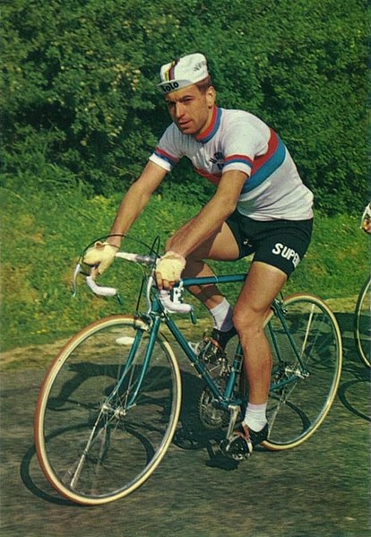 Rik Van Looy wearing the Giro di Sardegna winner's jersey in 1965