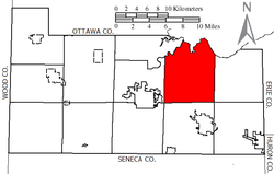 Lokasi Riley Township, Sandusky County, Ohio.