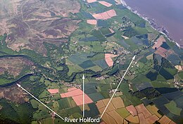 Aerial view of the middle and low part of the river Holford. River Holford 2.jpg