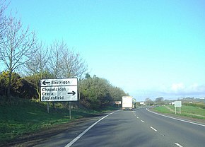 Road sign on the A75 - geograph.org.uk - 1307377.jpg