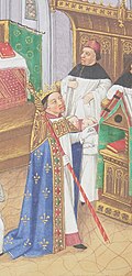 Robert le Pieux à l’office dans la cathédrale d’Orléans. Jean Fouquet, Grandes Chroniques de France, XVe siècle, Paris, Bibliothèque nationale de France.