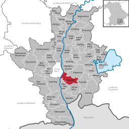 Läget för Rohrdorf i Landkreis Rosenheim