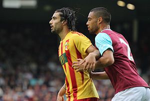 Reid marking Rowen Muscat during West Ham United's match against Birkirkara in the UEFA Europa League Second Round. Rowen Muscat Winston ReidWest Ham Vs Birkrikara (19753343420).jpg