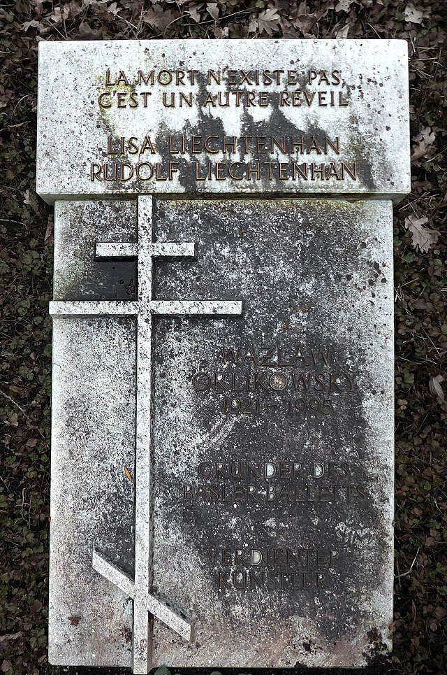 Rudolf Liechtenhan der Jüngere (1911–2005), Dramaturg, Publizist, Autor, Kritiker, Lisa Liechtenhan, Grab auf dem Friedhof Hörnli, Riehen, Basel-Stadt