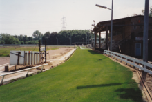 Grass greyhound track and speedway track on the inside. (Rye House Stadium c.1980) Rye House Stadium c.1980.png