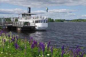 S/S Warpen vid ångbåtsbryggan i Bollnäs.