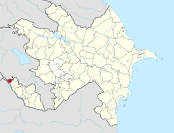 Peta Azerbaijan menunjukkan Rayon Sadarak (berwarna merah)