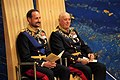 Harald 5. med tronfølgeren kronprins Haakon ved sametingsåbning i oktober 2021.