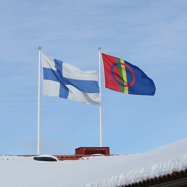 File:Sami and Finnish flags flying in Hetta.jpg