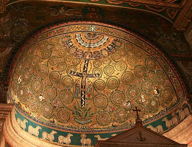 Mosaico do "Triunfo da Cruz" na semicúpula da abside.