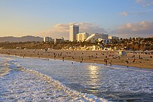 View of the city's beaches from Santa Monica Bay. Santa Monica (35285634420).jpg