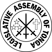 Seal of the Legislative Assembly of Tonga (monochrome).svg