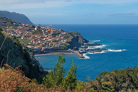 View from the Miradouro do Véu da Noiva on Seixal Madeira