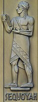 Bronze panel featuring Sequoyah (1939), by Lee Lawrie. Library of Congress John Adams Building, Washington, D.C.