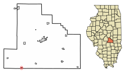 Location of Herrick in Shelby County, Illinois.