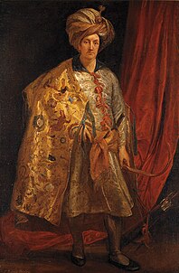 対作品『ロバート・シャーリー卿の肖像』。ロバート・シャーリーはペルシアの衣装を着ている。1622年。同じくペットワース・ハウス所蔵[5]。