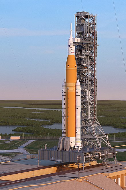 The United States' planned Space Launch System concept art