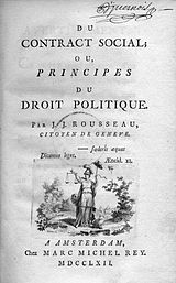Du contrat social ou Principes du droit politique, cover sheet of the first Amsterdam edition