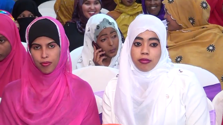 Young Somali women wearing the hijab.