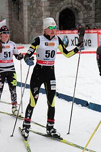 Sophie Caldwell ved værldscupddelturneringer i Québec, december 2012