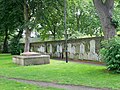 Churchyard wall outside St George in the East in the eponymous area.