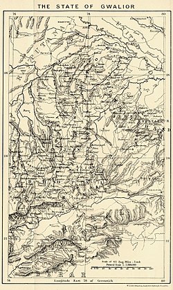 แผนที่รัฐควาลิยัรเมื่อปี 1903