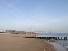 View of the Verrazzano-Narrows Bridge from the South Beach on Staten Island.