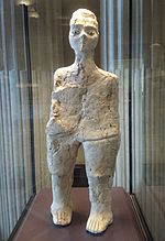 Statue de forme humaine – site d'Aïn Ghazal – Musée du Louvre, DAO 96 – Q27860288.jpg