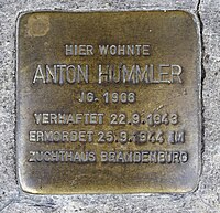 Stolperstein Stuttgart - Bebelstraße 43-1 - Anton Hummler.jpg